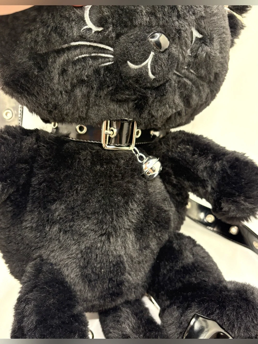 Kawaii Goth Spooky Black Cat Plush Backpack Kitten Novelty Halloween Whimsygoth